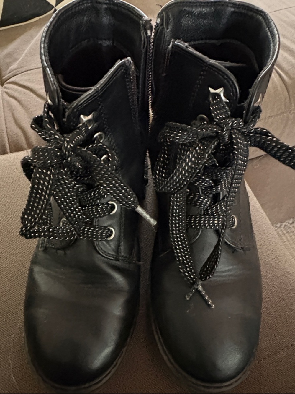 Kohl's Black Star Eyelet Lace-Up Kids Combat Boots